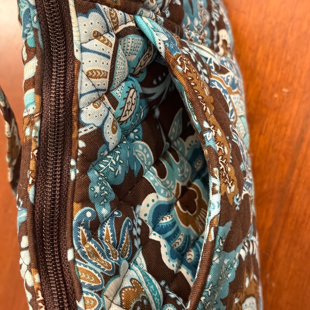 Vera Bradley Quilted Floral-Print Shoulder Bag in Teal and Brown - Picture 5 of 12